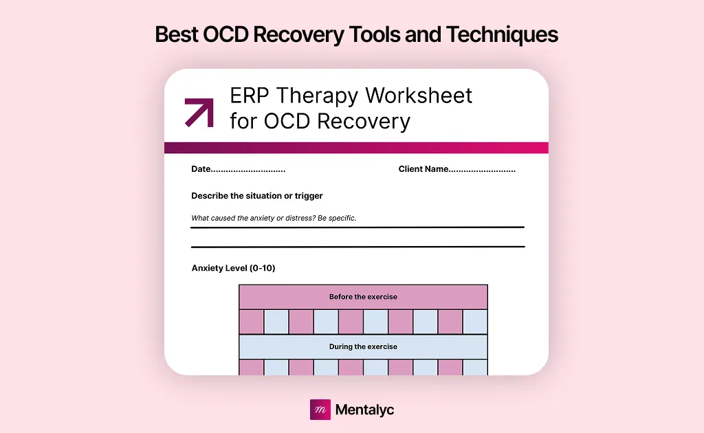 ERP therapy worksheet for OCD recovery