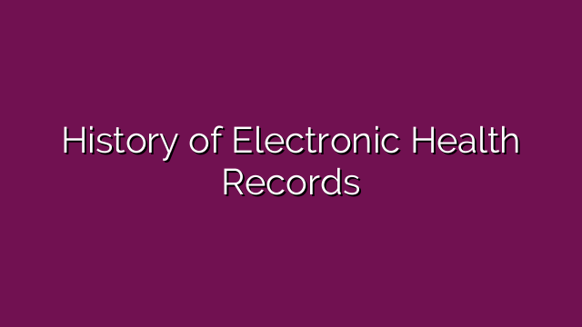 History of Electronic Health Records