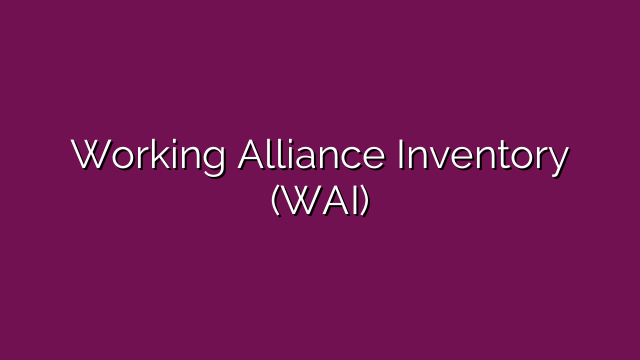 Working Alliance Inventory (WAI)