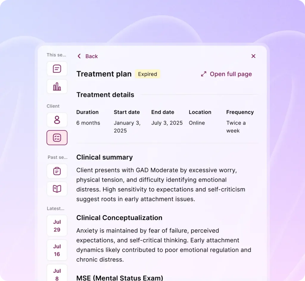 Mentalyc AI Treatment Plan Generator