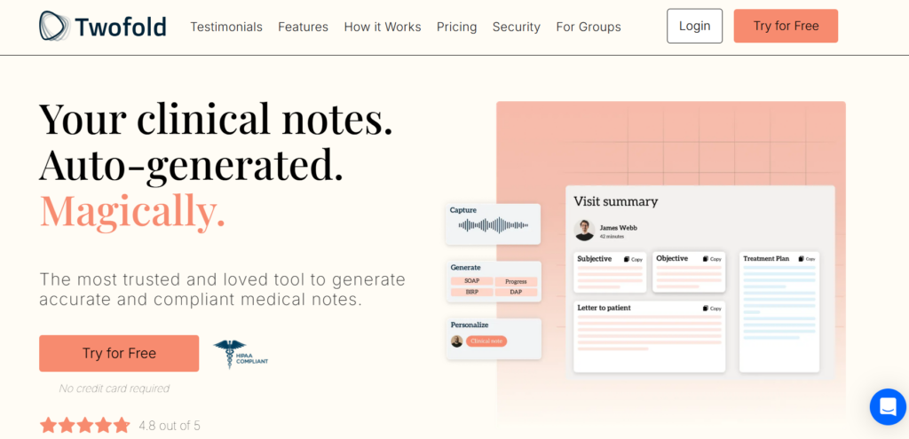 Twofold Health AI Medical Scribe