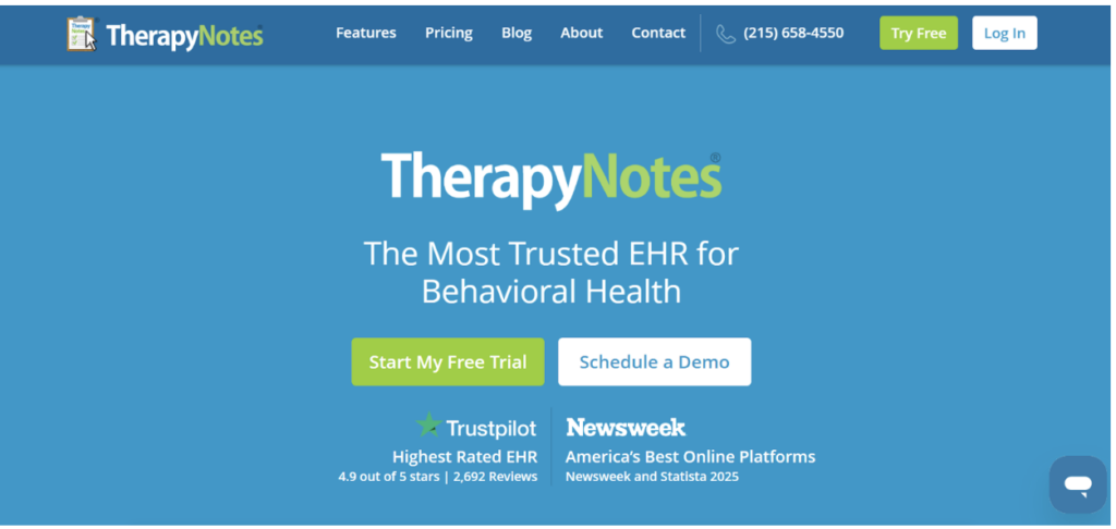 TherapyNotes — Best for EHR-Integrated AI Drafting
