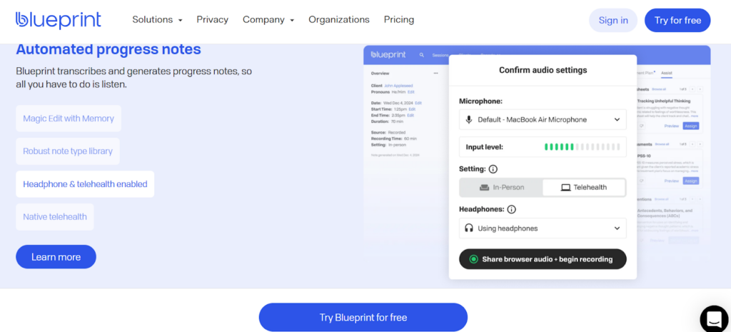 Blueprint Recording & Transcription Workflow