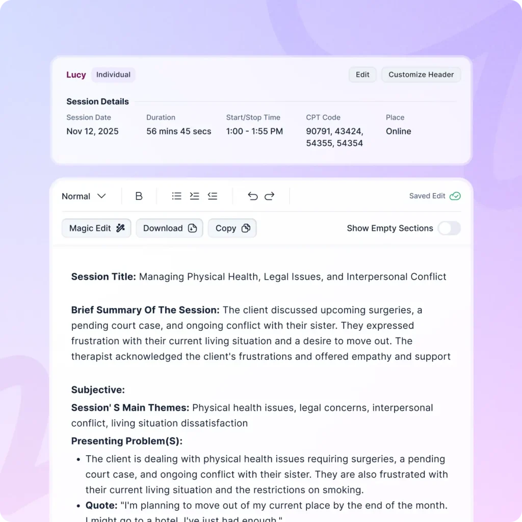 Mentalyc AI Note Taker
