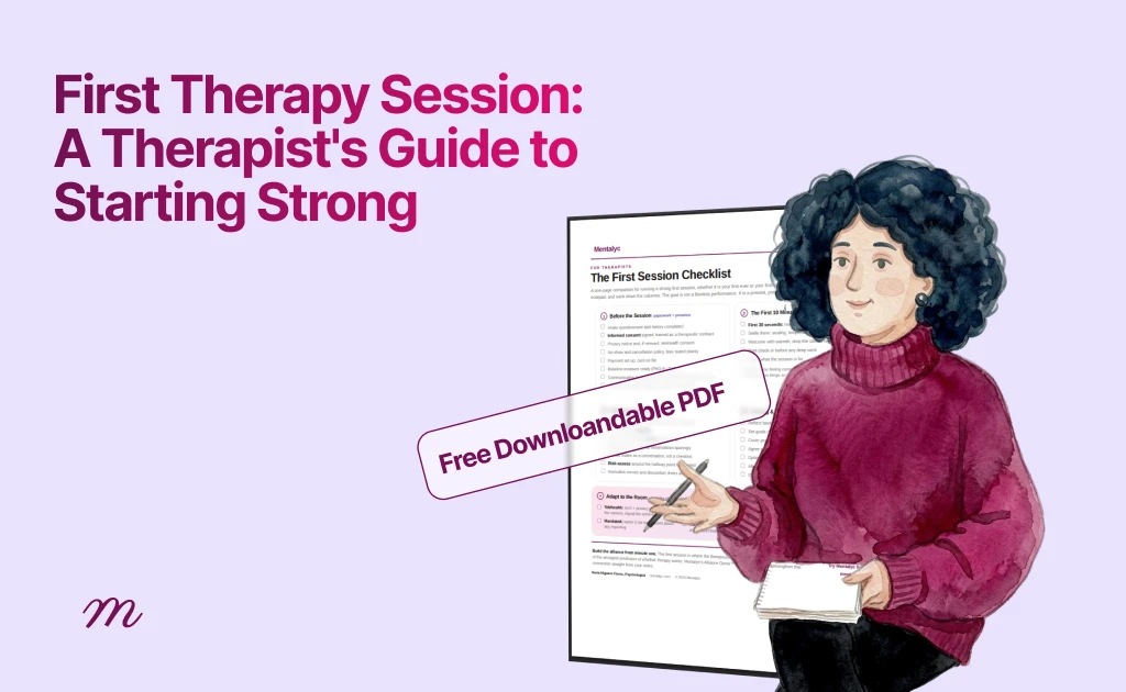 First Therapy Session: a therapist's guide to starting strong, with a free first session checklist